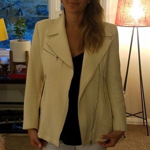 VERTIGO PARIS CREAM WOOL MOTO STYLE JACKET